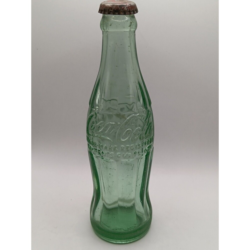 Vintage Coca Cola 6 1/2 oz. Green Glass Bottle Wilmington De W/ Corked Cap 61-87